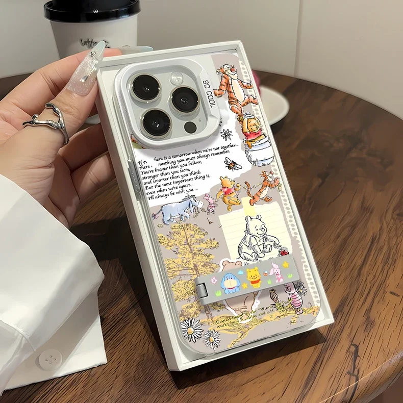 Kreskówka Kwiaty Kubuś Puchatek Etui do Samsung Galaxy S24 S23 S22 S21 Note20 Ultra Plus FE M31 4G 5G Back Cover z uchwytem