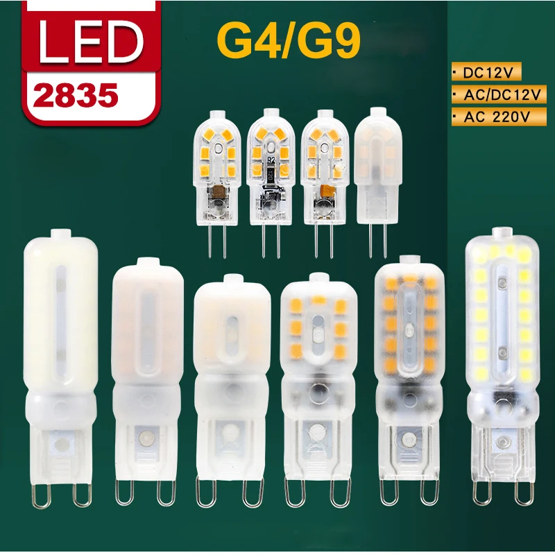 

G4 G9 LED Light Dimmable bulb 2W 3W 5W SMD 2835 For Crystal Chandelier Replace 20W 30W 40W Halogen Lamp Lighting AC 220V DC 12V