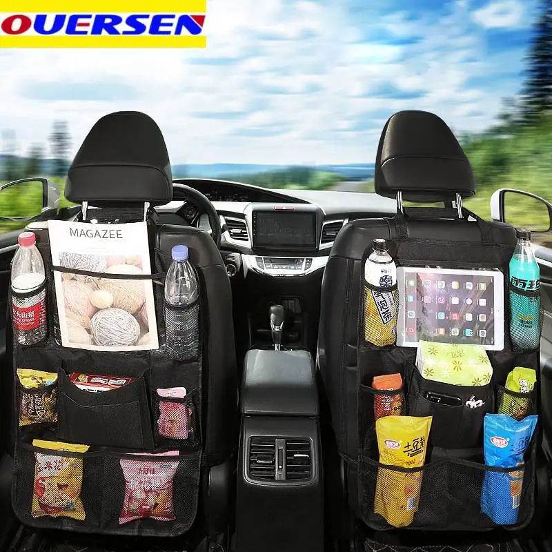

Автомобильный Органайзер на заднее сиденье с держателем для планшета с сенсорным экраном, Автомобильные карманы для хранения, чехол, защит...