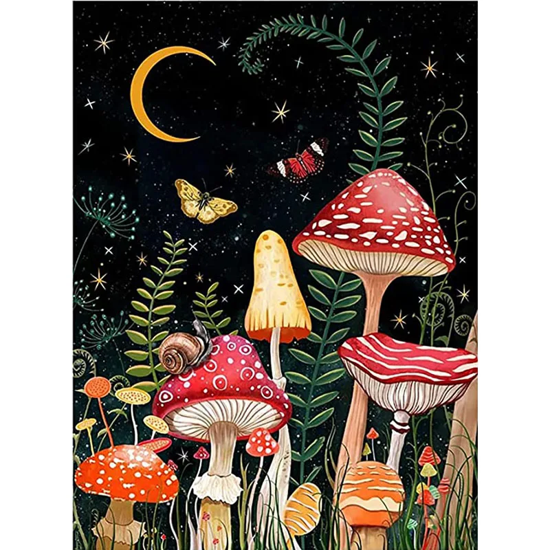 DIY Diamond Embroidery Gem Mushroom Forest 5D Diamond Painting Art Cross Stitch Kits Rhinestone Pictures Home Decoration Gift