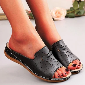 Sandals Women Shoes 2022 Fashion Peep Toe Women's Shoes Solid Color Slides Thick bottom Wedge Shoes 
