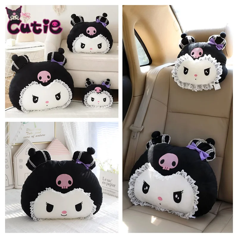 

Мультяшный Sanrioed Kuromi кружевной женский милый плюшевый игрушечный автомобиль подушка для шеи автомобильные аксессуары Симпатичные диванные...