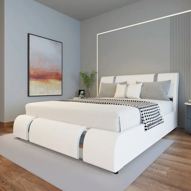 Cushioned Artificial Leather Headboard