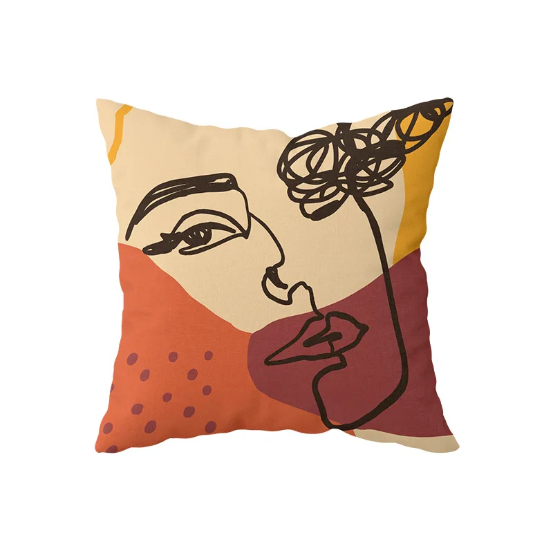 

Creative Abstract Art Cushion Cover 45*45 Western Mythology Fern Face Square Pillow Case Home Decoration Throw Pillowcases