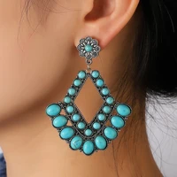diamond shaped turquoise triangle earrings