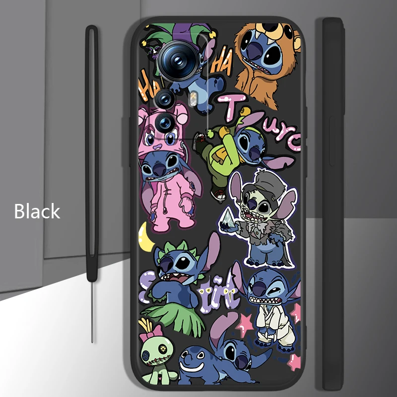 

Cartoon Lilo Stitch Cute Anime Case For Xiaomi 12T 12S 12 11 Ultra 11T 10T 9T Note 10 Pro Lite 5G Liquid Rope Phone Cover Capa