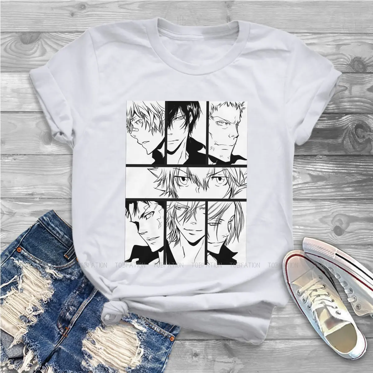 Классные модные футболки Hitman Reborn Women 5XL Стильные топы из чистого хлопка футболка