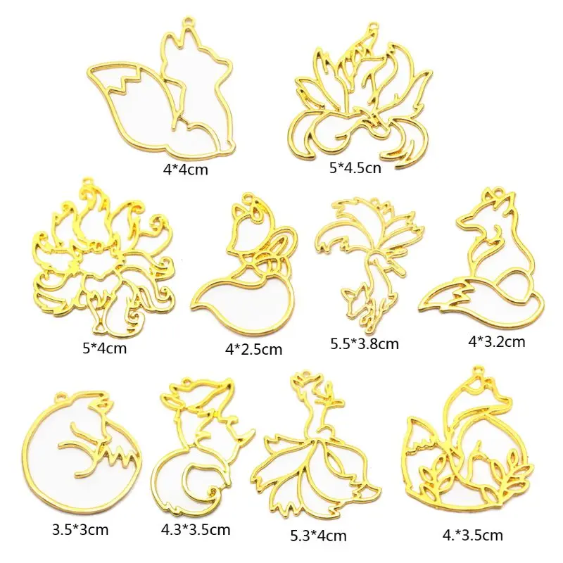 10 шт. для умных лисиц подвеска в виде животного смоляная рамка открытая с петлей