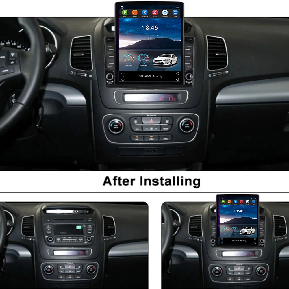 

For Tesla style Android 12 Carplay Car Radio For KIA SORENTO 2013 2014 Multimedia Player GPS Navigation 2din 8core 360 camera