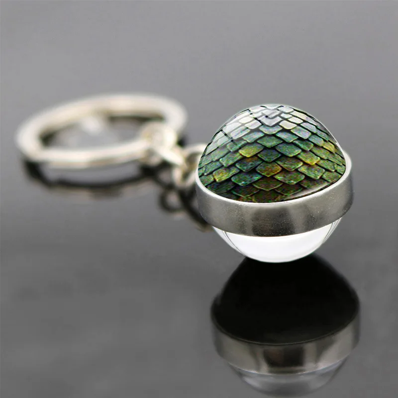 1 шт. металлический брелок Dragon Egg Time с кабошоном Кольца Подвески двусторонний