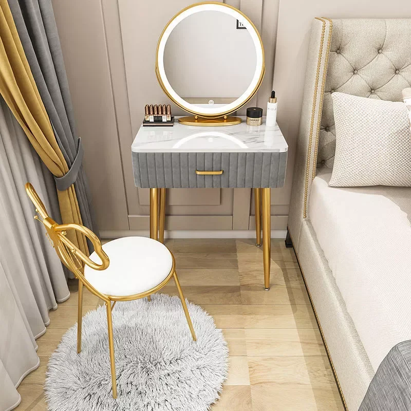 

60CM Makeup Table Small Simple Style Dressing Table Bedroom Modern Net Red Luxury Bedside Makeup Table dresser طاولات ماكياج