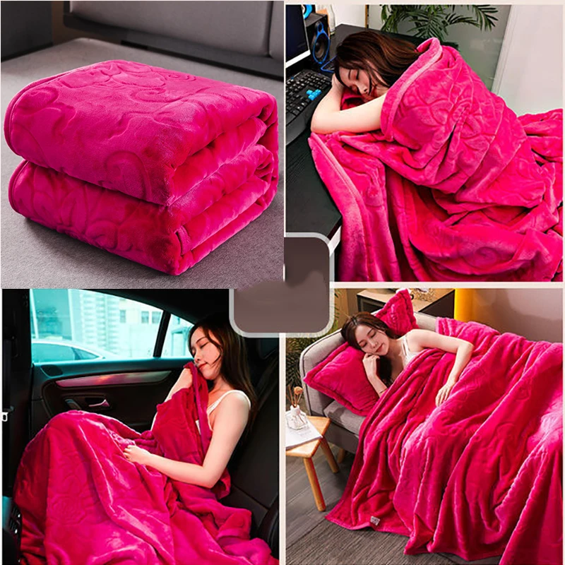 

Soft Warm Coral Fleece Flannel Blankets For Beds Throw Sofa Mechanical Wash Bedspread Blankets For Bed/Car Travel/Office/Couch