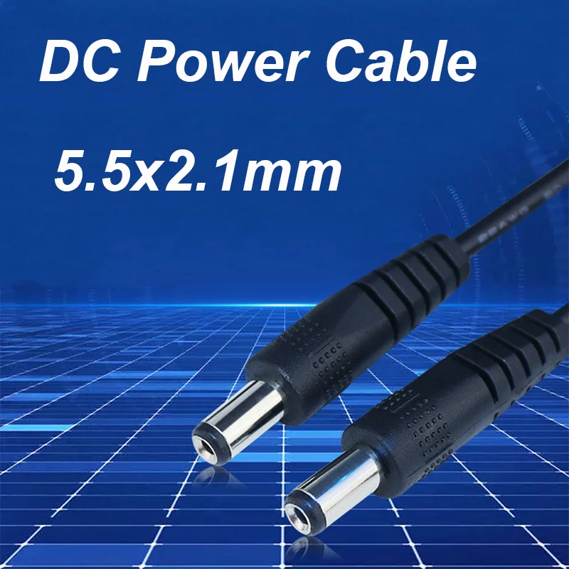 

DC 12V 3A Power Extension Cords Power Cable Plug Adapter 5.5mmx2.1mm Male to Male CCTV Connector Wire