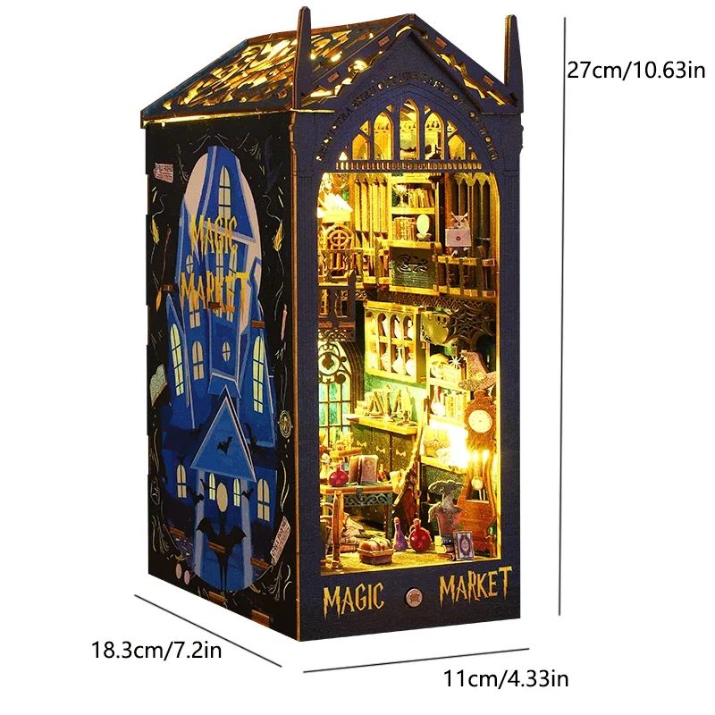 Набор для книжного шкафа детский дом мини Сборная модель конструкция DIY 3D пазлов