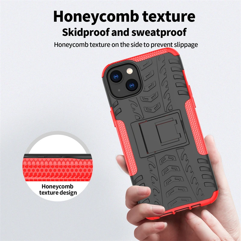 For iPhone 14 Max Case Silicone Robot Rubber Phone Holder Protective Hard Case for iPhone 14 Pro Max Case For iPhone 14 Cover