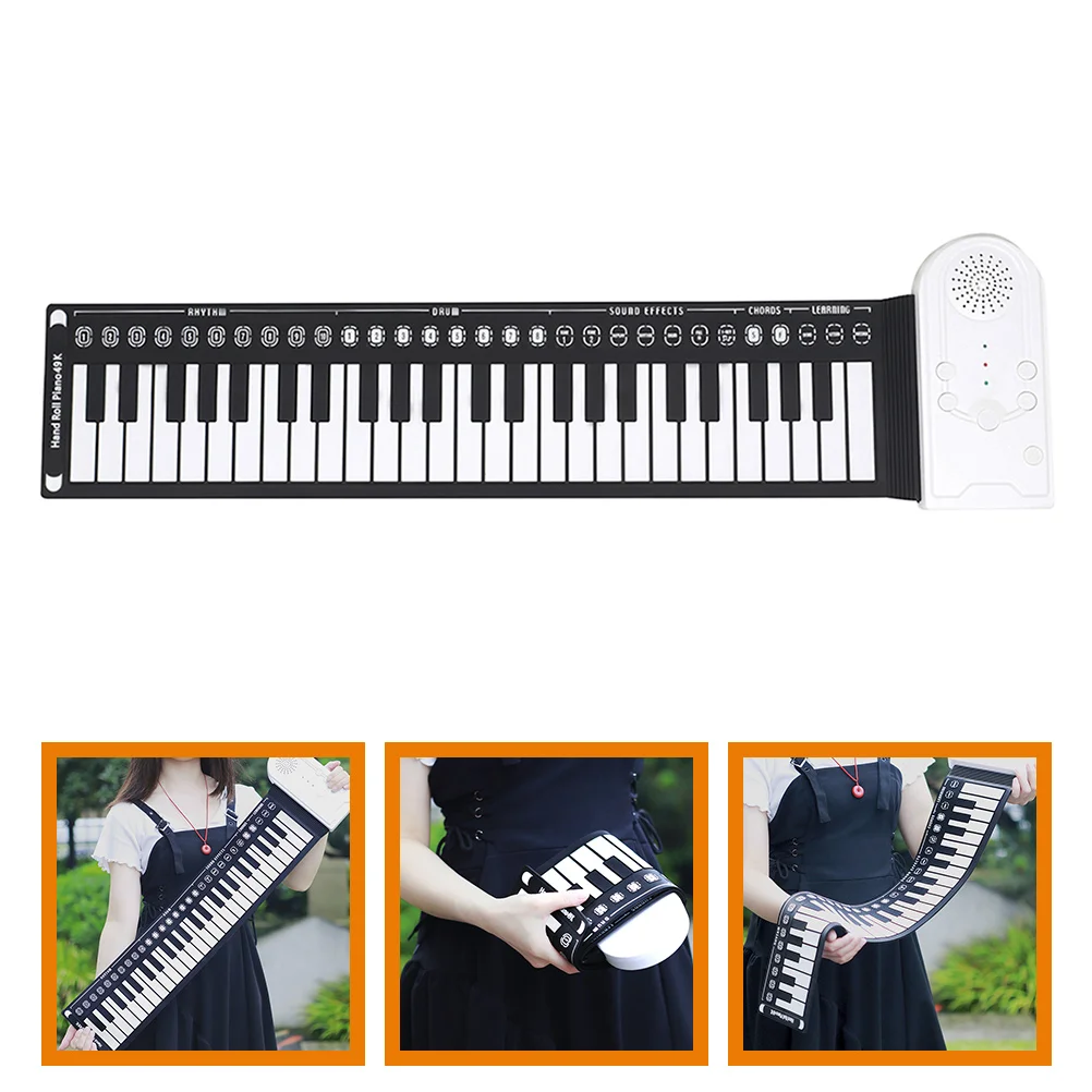 

Mini Keyboard Folding Electronic Roll-up Piano Foldable Keyboards Travel Component Silicone
