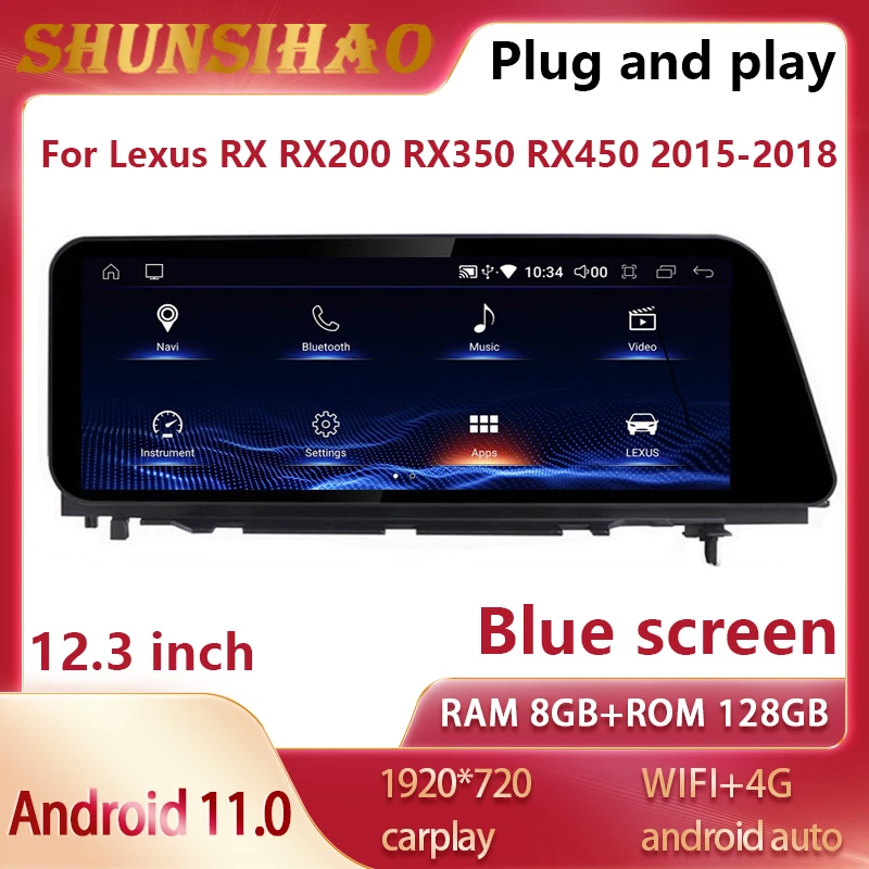 

ShunSihao android all in one GPS Navig For 12.3 inch Lexus RX RX200 RX350 RX450 2015-2018 autoradio multimedia radio carplay