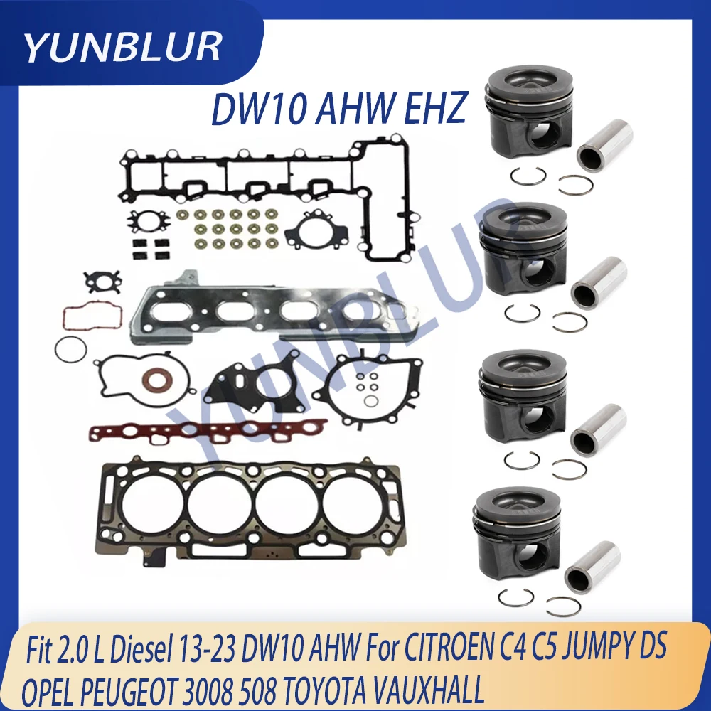 Фото Комплект прокладок STD Piston Full Gasket Set Kit для дизельных двигателей 2.0 л 13-23 DW10 AHW, подходит для CITROEN C4 C5 JUMPY DS OPEL PEUGEOT 3008 508 TOYOTA VAUXHALL №1