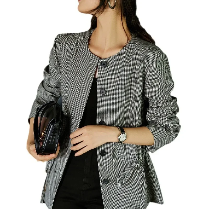 Винтажная куртка с рисунком тысячи птиц элегантный повседневный костюм