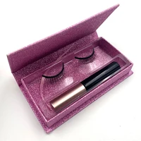 1 set chemical fiber magnetic false eyelashes eyeliner glue free natural curl makeup lashes reusable exquisite packaging box