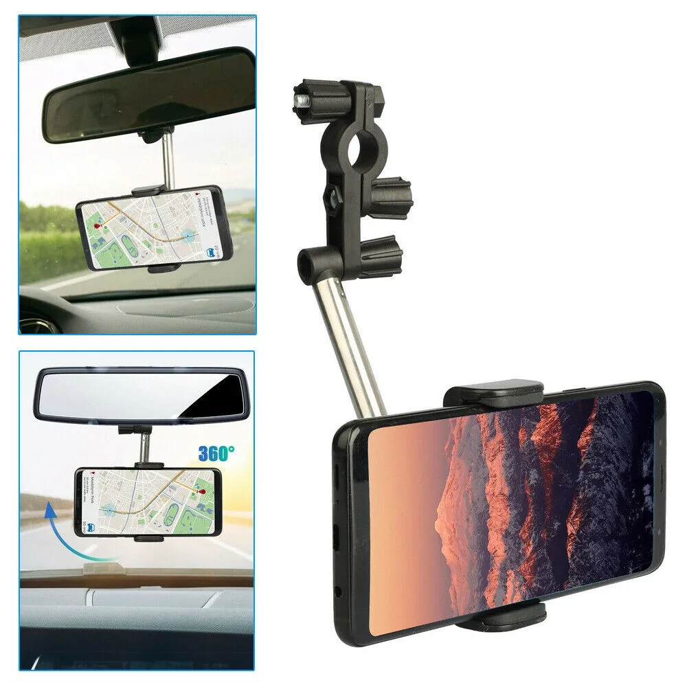 

1PCS Car Rearview Mirror Mount Phone Holder For IPhone 12 GPS Seat Smartphone Car Phone Holder Stand Adjustable Support