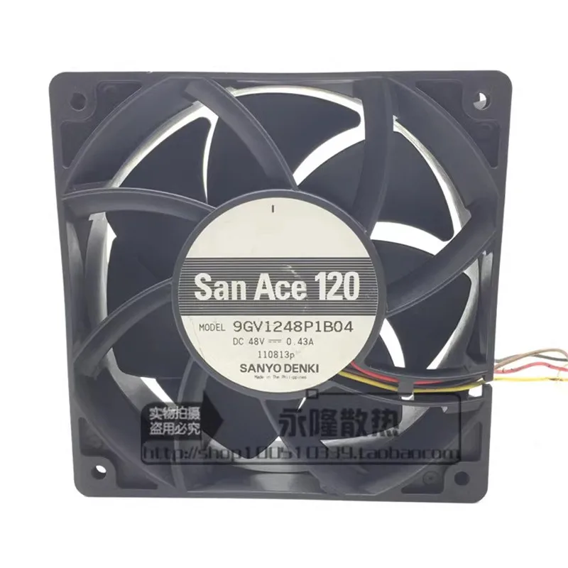 Аутентичный 9GV1248P1B04 48 В 0.43A 120*120*38 мм 12 см преобразователь частоты переключатель охлаждающий вентилятор