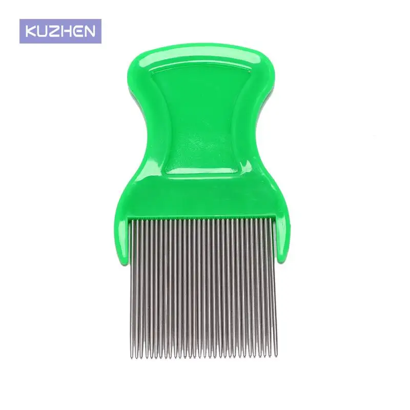 

Comb Hair Lice Comb Brushes Terminator Fine Egg Dust Nit Free Removal Stainless Steel Comb Long teeth Anti-slip bands dropship