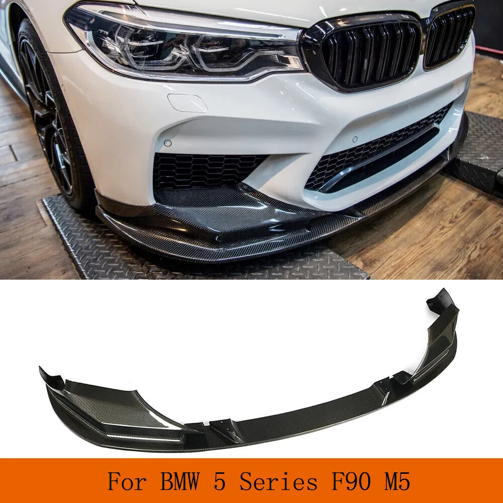 Автомобильный передний бампер, спойлер, разветвители для BMW 5 серии F90 M5 2018-2020, передний бампер из углеродного волокна, защита Бампера, спойлер для подбородка Автомобильный передний бампер, спойлер, разветвители для BMW 5 серии F90 M5 2018-2020, передний бампер из углеродного волокна, защита Бампера, спойлер для подбородка