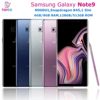 Samsung Galaxy Note9 Note 9 N960U1 128GB/512GB ROM Unlocked Mobile Phone Snapdragon 845 Octa Core 6.4" Dual 12MP 6GB/8GB RAM NFC 1