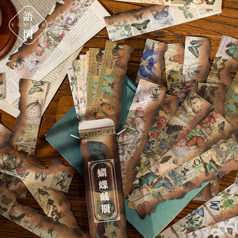 

Красочные бумажные стикеры Washi с изображением бабочек, коллекция сжиганий, декоративные Стикеры, материал для скрапбукинга в стиле ретро, этикетка, наклейки для дневника и журнала