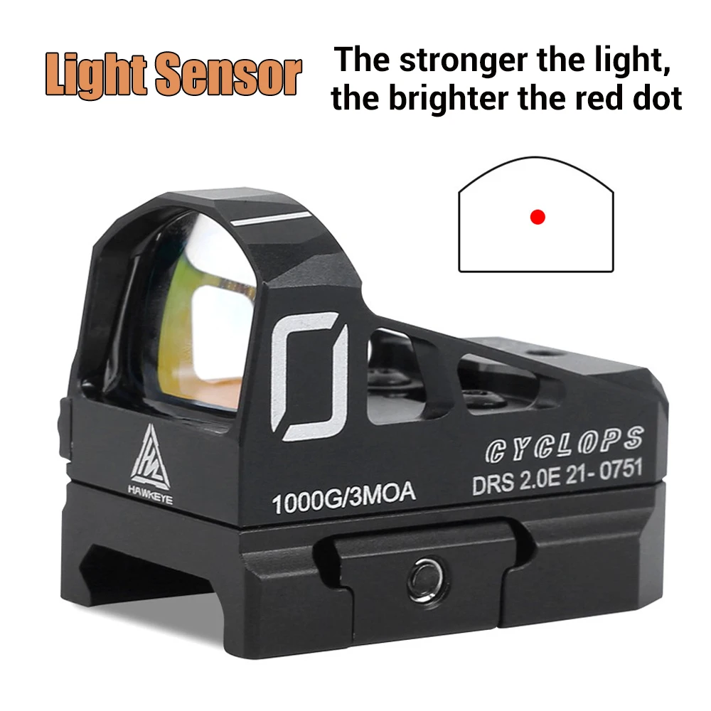 

Датчик освещенности с красной точкой, маленький компактный прицел для пистолета с открытым зеркальным прицелом со светодиодом 3 MOA, с красной точкой, подходит для пистолета Glock 20 мм 17 19