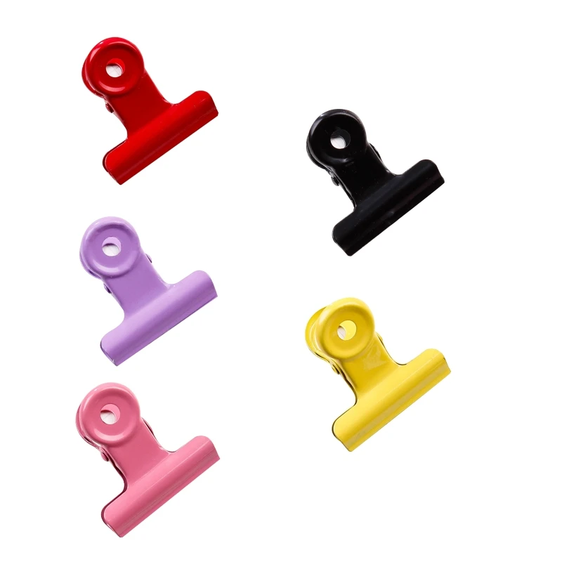 

20CB 5 Pieces Small Binder Clips Colorful Hinge Clips Multifunctional Bull Clips for Kid Student Women Men Paper Organizing