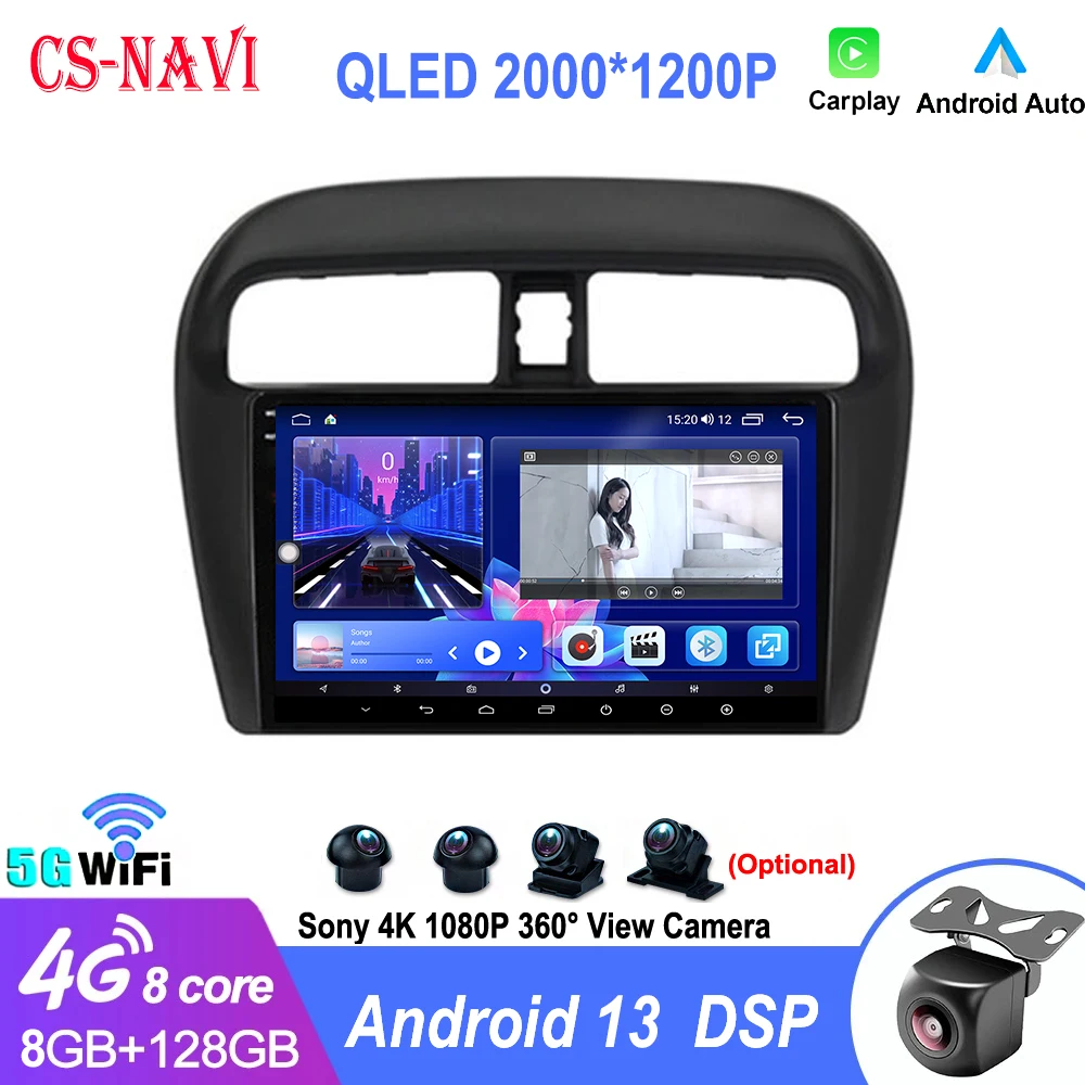 

Автомагнитола для Mitsubishi Mirage Attrage 2012-2018, Android, мультимедийный плеер, навигация для Carplay, GPS, сенсорный экран, автостерео