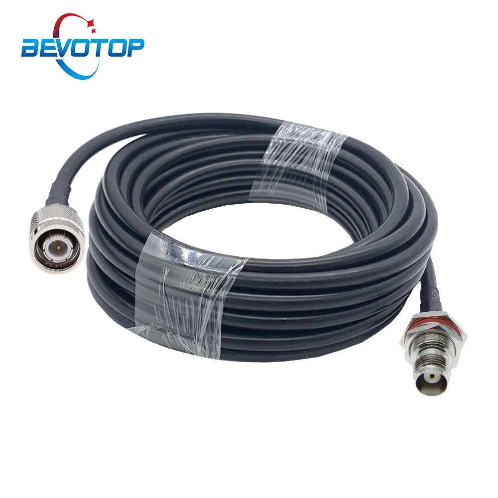 

BEVOTOP TNC Male Plug to TNC female Bulkhead O-Ring RF Coaxial Extension Jumper Cable RG58 50-3 50 Ohm Cable 50CM 3M 10M 30M 50M