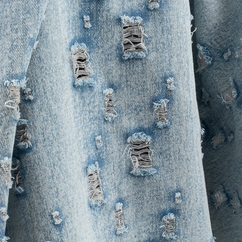 

Поврежденная старая белая Потертая джинсовая ткань из чистого хлопка толстые брюки пальто сумка юбка Дизайнерская одежда