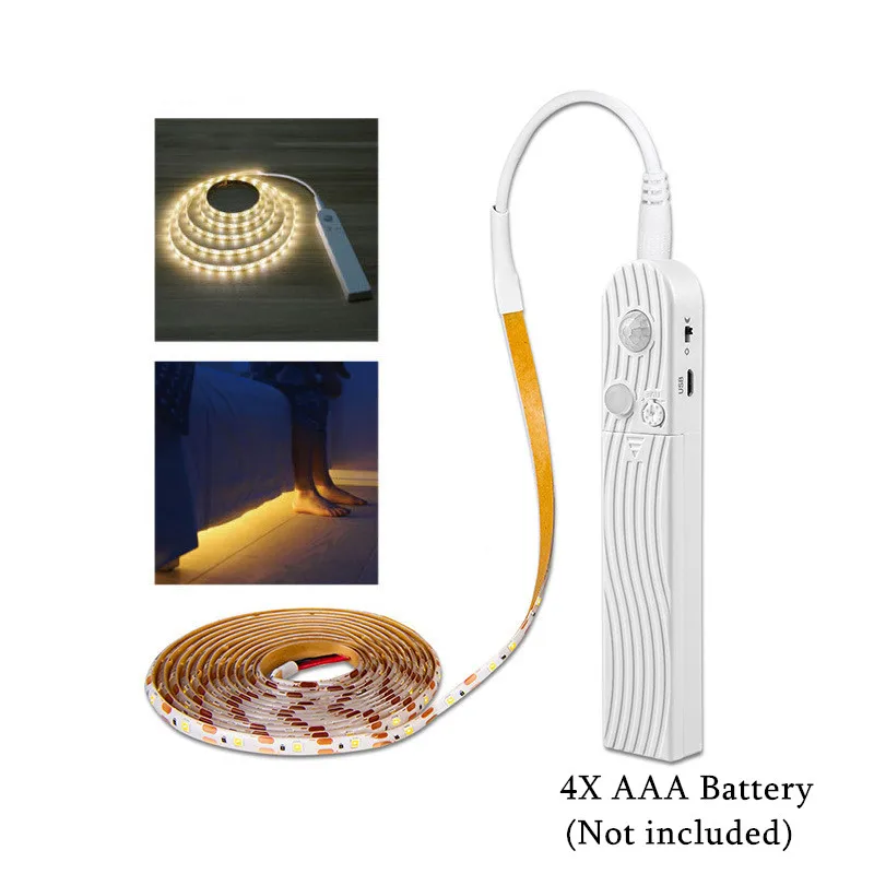 

Водонепроницаемые светодиодные ленты, лампы USB светильник для гардероба, кровати, светильник светильники, кухонная лестница, Пассивный инфракрасный датчик движения, фонарь