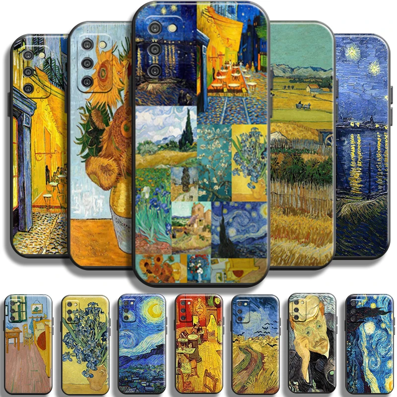 

Van Gogh Oil Painting Starry Sky For Samsung Galaxy A02 A02S Phone Case Cases Coque Soft Back Shell Funda Black Carcasa TPU