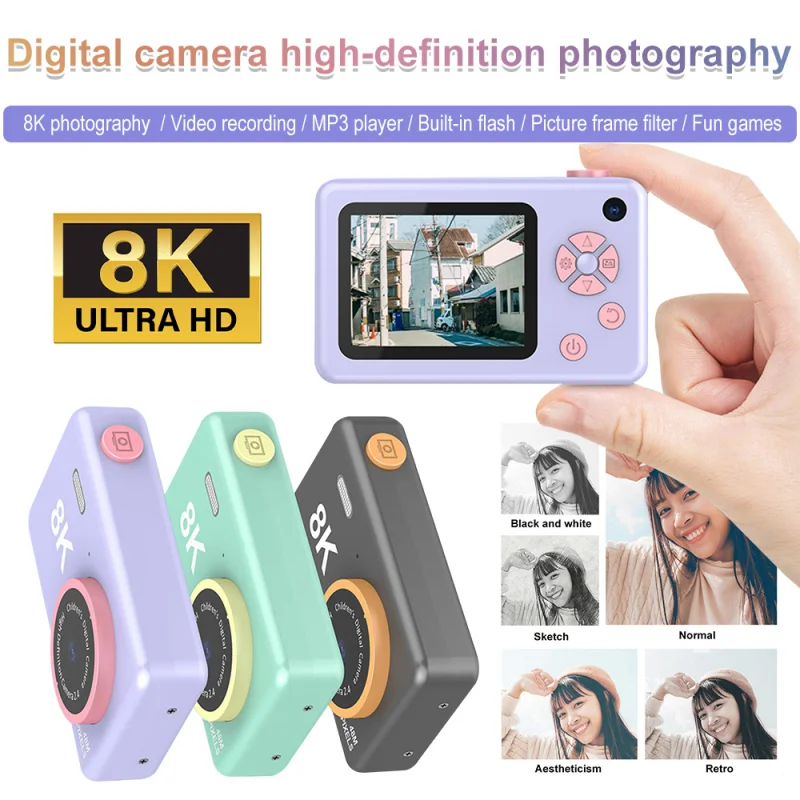H4CCD Digital Camera High-definition 8K Photography/Video/MP3 Playback/Flash/Camcorder Entry-level Student Autofocus Dual Camera images - 6