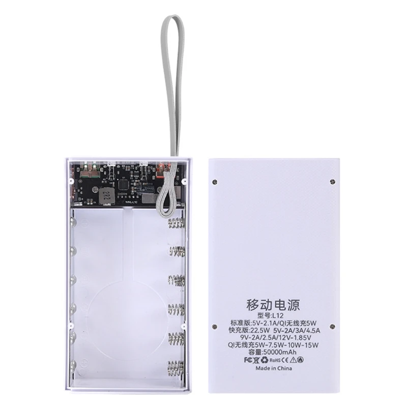 

Съемный 22,5 Вт QC3.0 PD LCD 12x1865 0 чехол для аккумулятора чехол для внешнего аккумулятора Быстрая зарядка зарядное устройство