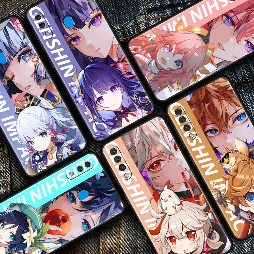 Популярный игровой чехол для телефона Genshin Impact для Samsung Galaxy A50 A20e A20s A02s A03 A70 A52 A51 A30 A10 M52 M31 S7, черный чехол