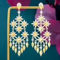 godki new elegant zirconia gorgeous long pendant drop earrings women fashion party daily boutique jewelry valentines day gift