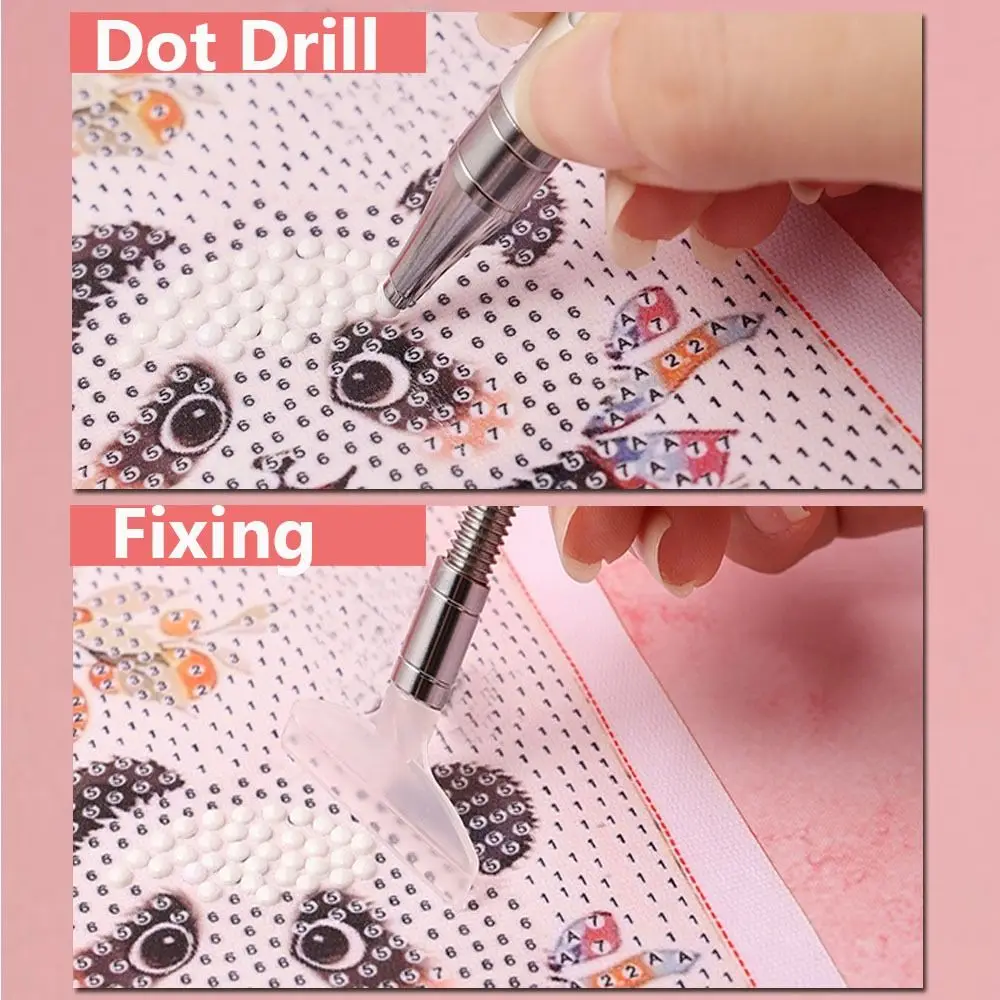 Фото Многофункциональная ручка для алмазной вышивки 5D DIY с вращающимся механизмом, многоразовая восковая ручка с эргономичным захватом для вышивки и нанесения страз №3