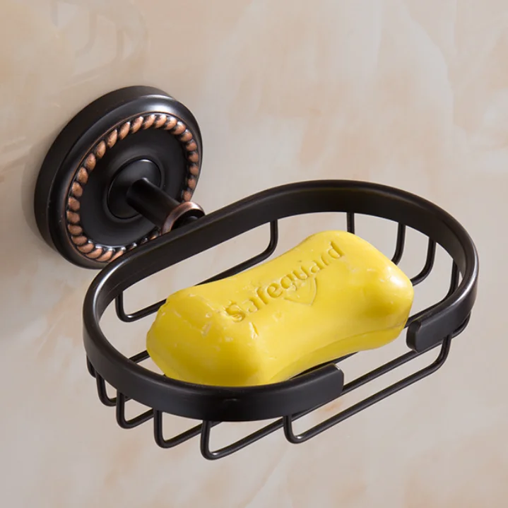 Масляные аксессуары для ванной комнаты из черной бронзы и меди Полка полотенец