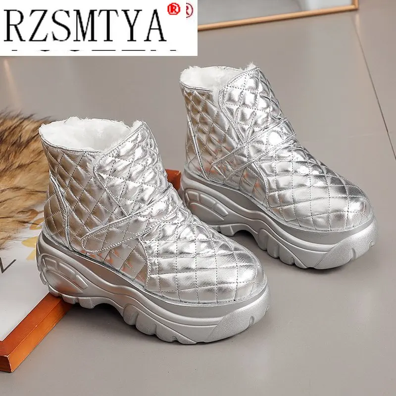 Кроссовки RZSMTYA женские на платформе теплые зимние ботинки повседневная обувь