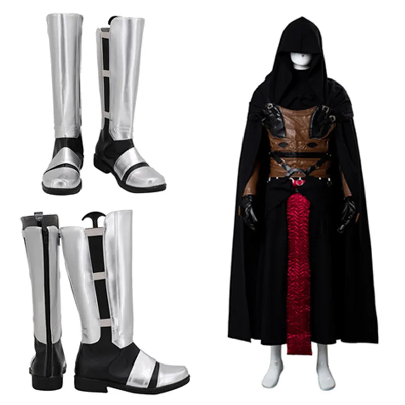 Darth Cosplay Revan Costume Men Uniform Cape Robe Cloak Shoes Boots Outfits Halloween Carnival Party Disguise Suit