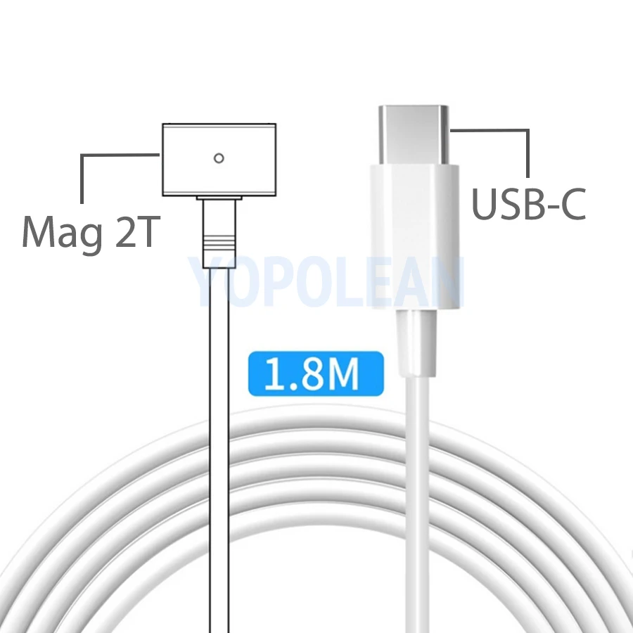 USB C Тип Femal для Magsaf * 1 2 Кабель-адаптер MacBook Air A1436 A1465 A1466 45 Вт 60 зарядный конвертер T