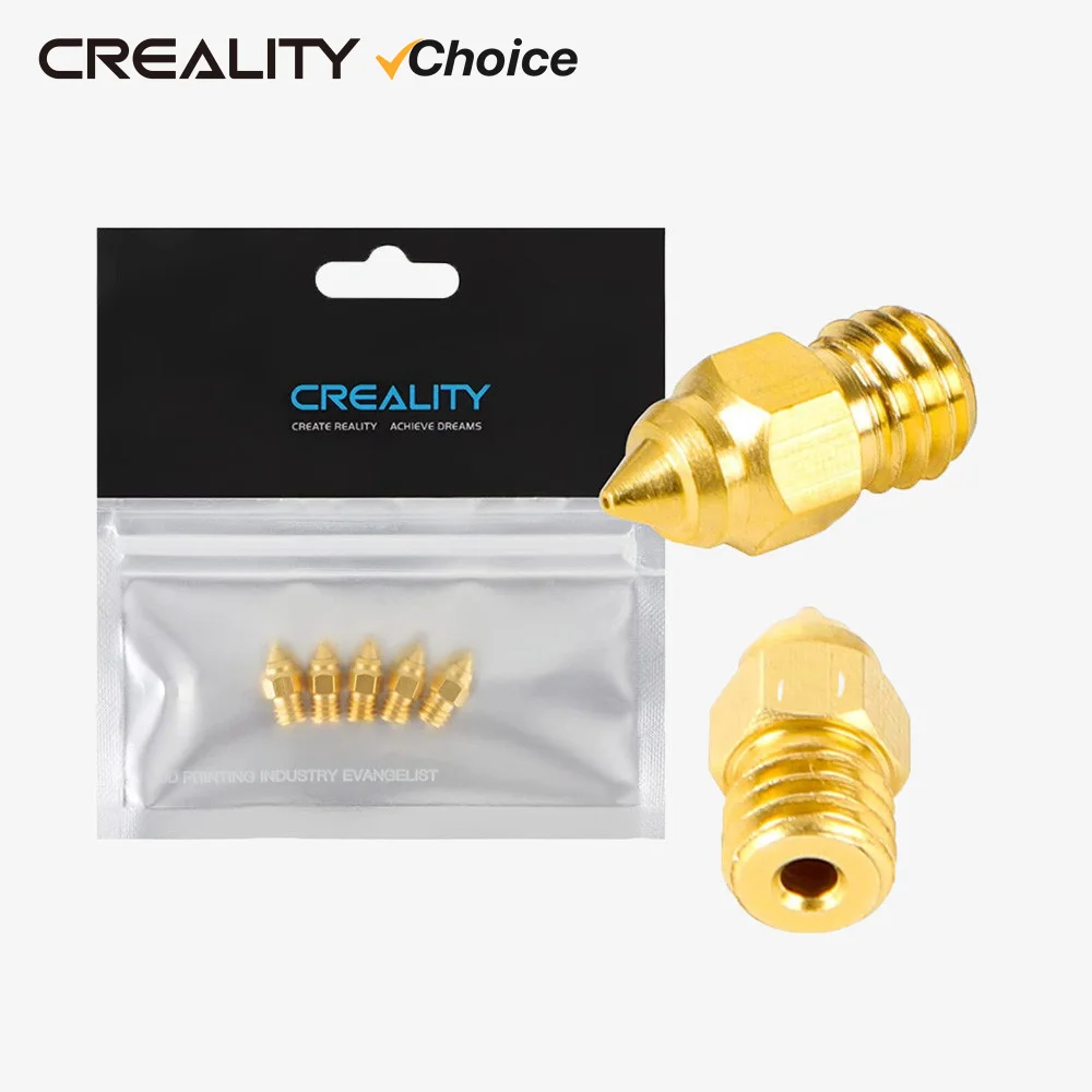 Creality 5Pcs/Set 0.2/0.4/0.6/0.8/1.0mm Hotend Extruder Brass Nozzles for CR-6 SE/Ender-3 Series/Ender 5 Series Printer Original
