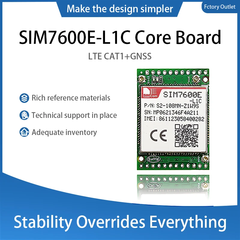 SIMCOM SIM7600E-L1C Development Core Board multi-band LTE-FDD/LTE-TDD/HSPA UMTS/EDGE/GPRS/GSM Module SIM7600E-L1C LTE CAT1+GNSS