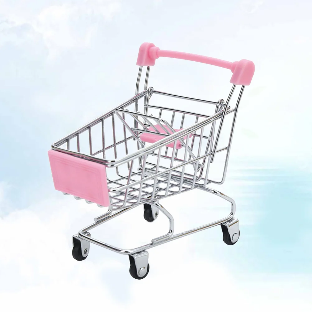 

Mini Basket Cart Shopping Toy Fry Miniature Frying Fries Chip Handcart Decor House Ornament Supermarket Utility Pretend Play