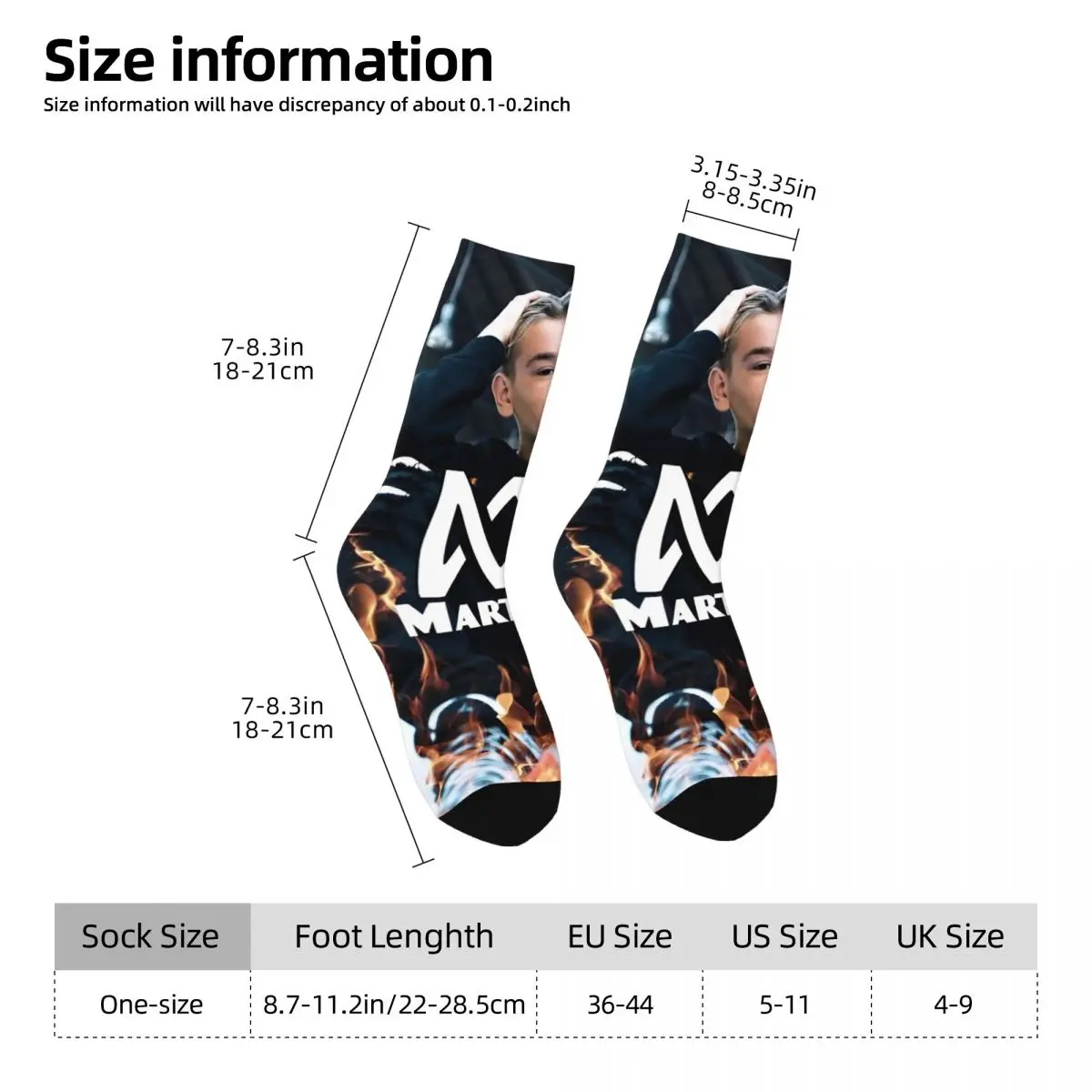Фото Men Socks Marcus And Martinus Twin Boys MM Singer Stockings Autumn Fashion Medium Soft Socks Custom Cycling Anti Sweat Socks №4